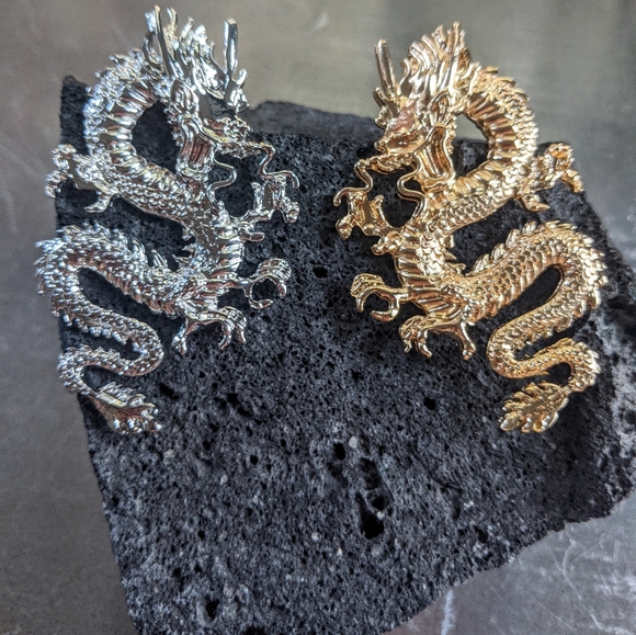 Mystic Dragon Statement Earrings - Picture 8 of 8